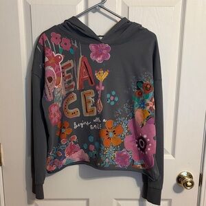 Natural life hooded sweatshirt peace begins with a smile Small